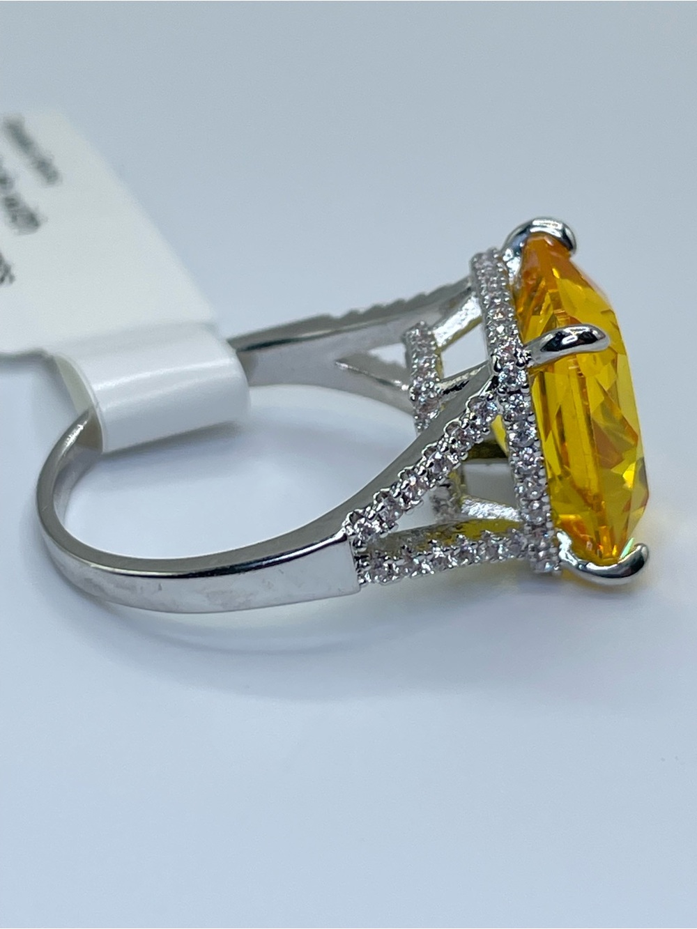 Swarovski Crystal Elements Canary Yellow Swarovski Elements Statement Ring Sz 7 - Picture 9 of 12